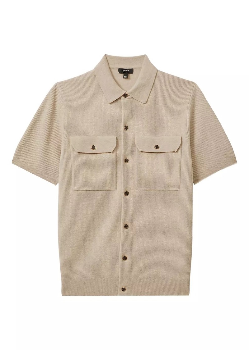 Reiss Parsons Wool Button-Front Top