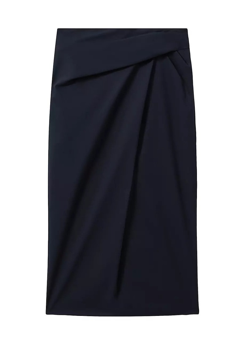 Reiss Nadia Cotton-Blend Draped Midi-Skirt