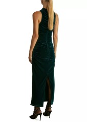 Reiss Niva Ruched Velvet Sleeveless Maxi Dress