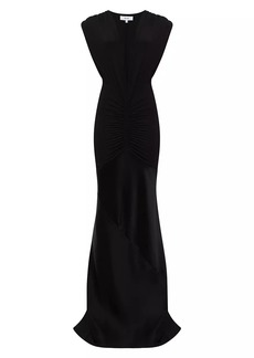 Reiss Noa V-Neck Ruched Sheath Gown