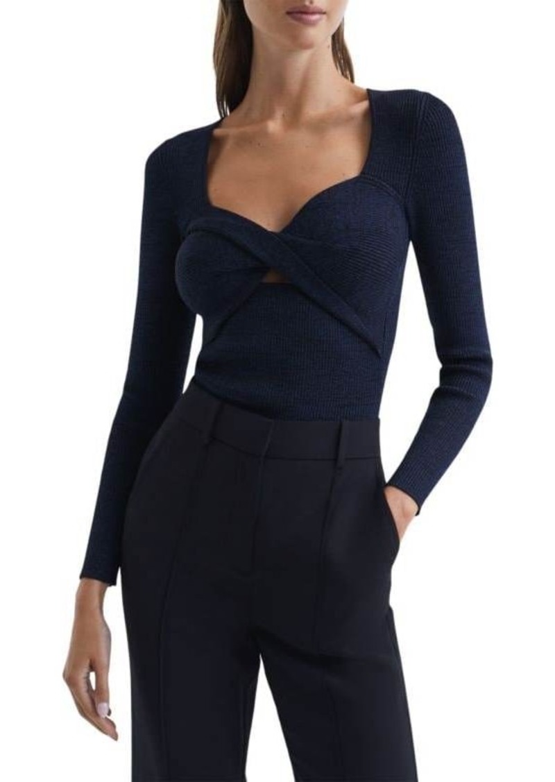 Reiss Norie Ribbed Cut Out Top
