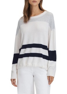 Reiss Allegra Stripe Wool Blend Drawstring Waist Sweater