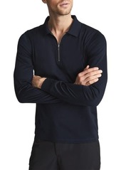 Reiss Ashdown Long Sleeve Polo Shirt in Navy at Nordstrom