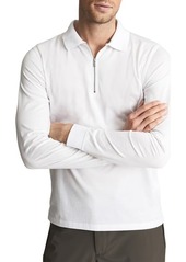 Reiss Ashdown Long Sleeve Polo Shirt in White at Nordstrom