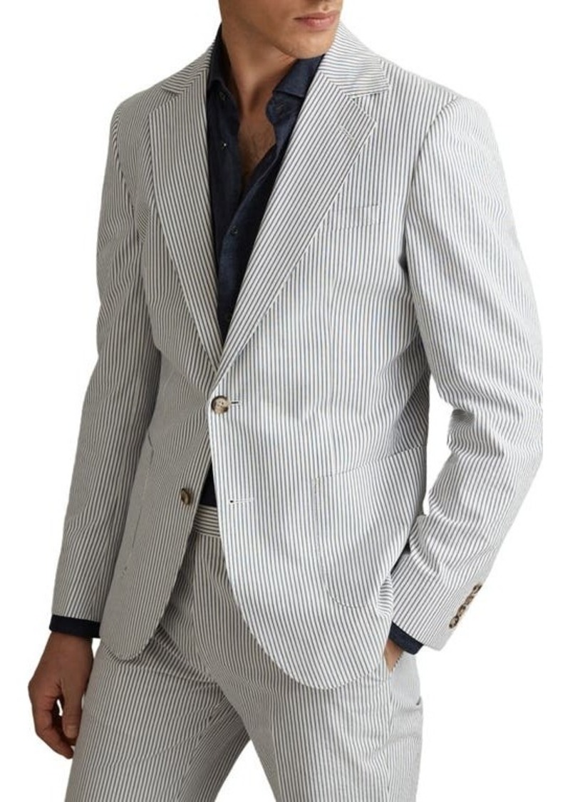 Reiss Barr Stripe Cotton Suit Coat