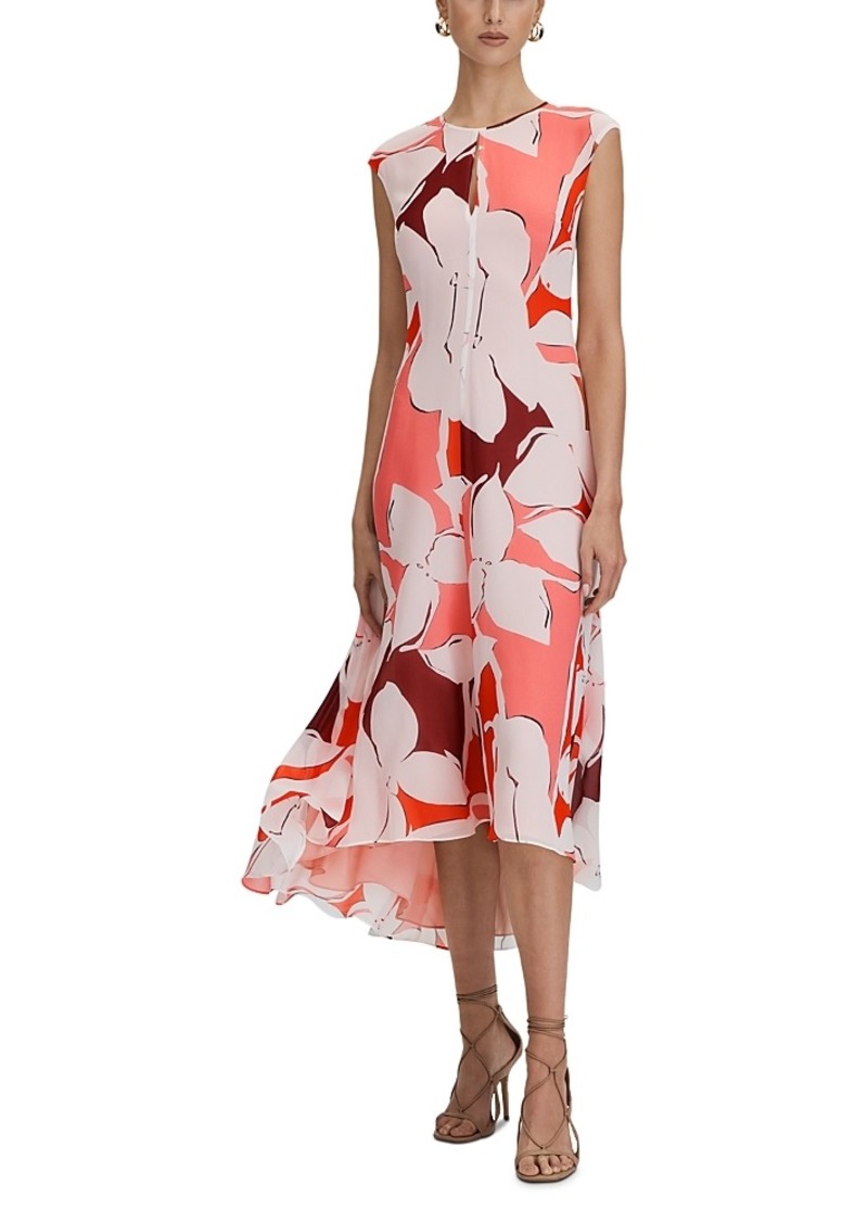 Reiss Becci Floral High Low Midi Dress