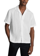 Reiss Beldi Linen Short Sleeve Cuban Collar Shirt
