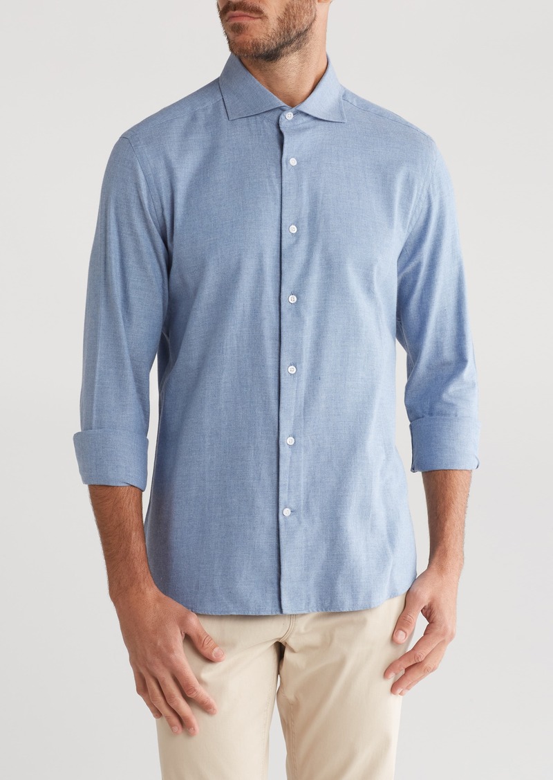 Reiss Belief Regular Fit Cotton Button-Up Shirt in Soft Blue at Nordstrom Rack