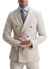 Reiss Belmont Double Breasted Peak Lapel Textured Blazer