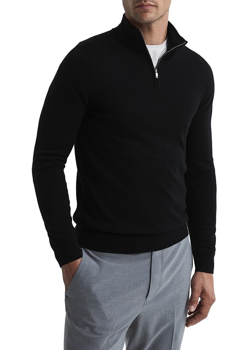 Reiss Blackhall Merino Funnel Neck Half Zip Pullover