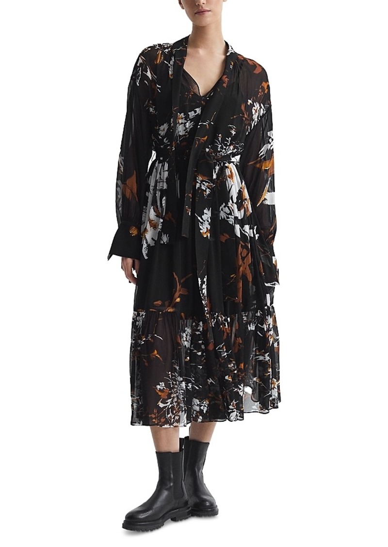 Reiss Charlotte Floral Midi Dress