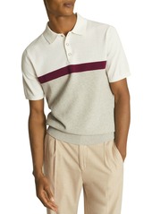 REISS Christie Slim Fit Multi Textured Polo Shirt 