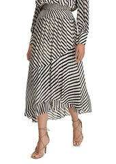 Reiss Dani Striped Asymmetric Skirt