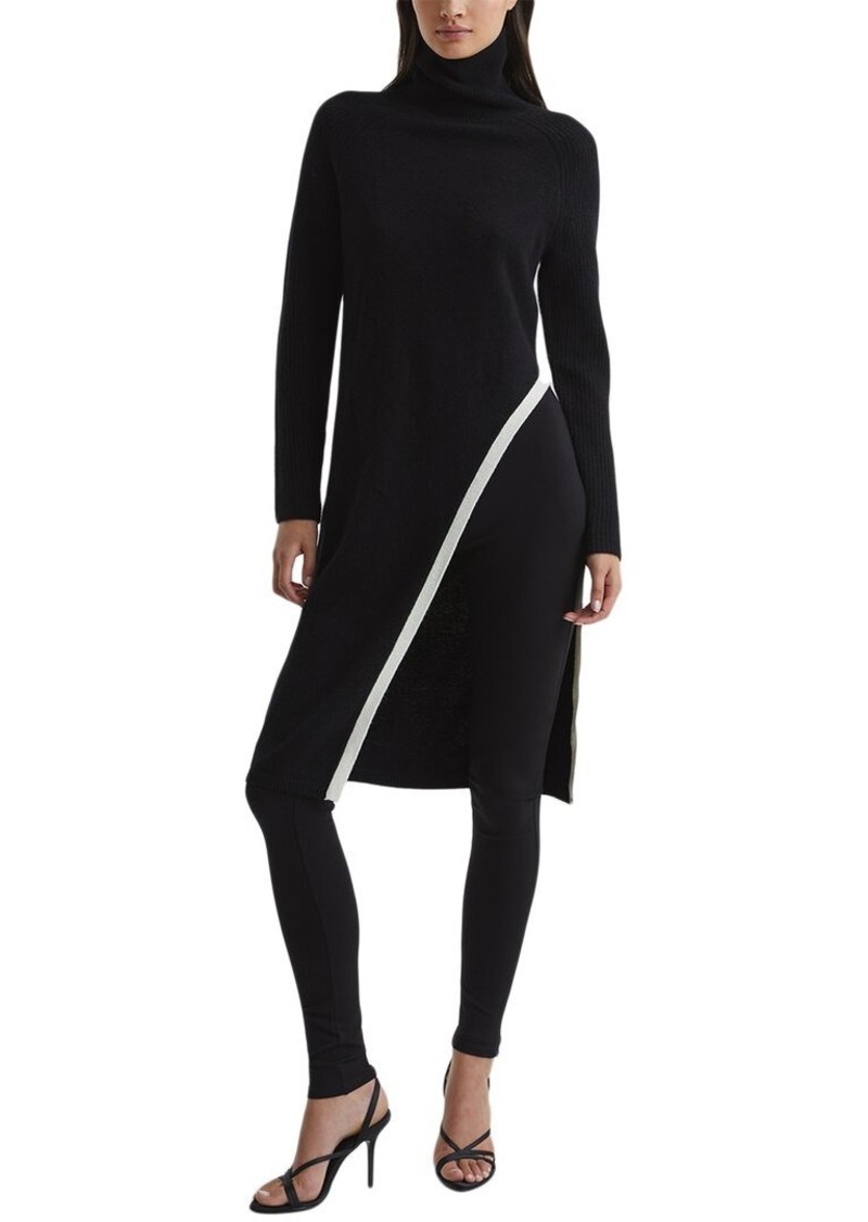 Reiss Elle Roll Neck Spit Hem Wool-Blend Tunic