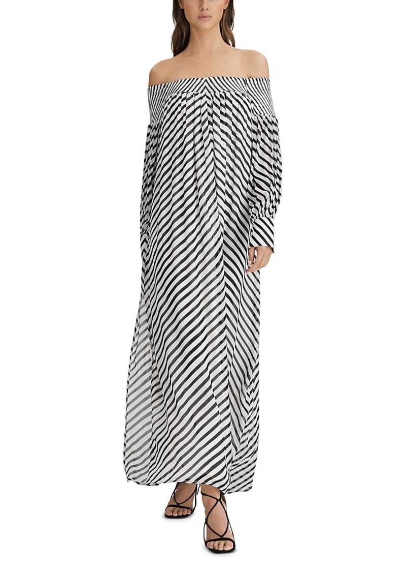Reiss Fabia Bardot Stripe Maxi Dress