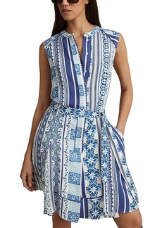 Reiss Florence Sleeveless Tile Print Dress