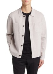 Reiss Forester Knit Button-Up Shirt Jacket