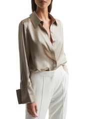 Reiss Haley Silk Button-Up Shirt in Champagne at Nordstrom Rack