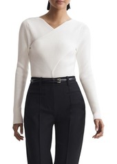 Reiss Heidi Rib Suplice Neck Top