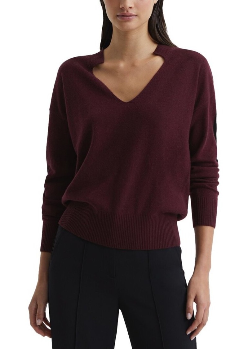 Reiss Isabella Colorblock Knitted V-Neck Wool & Cashmere-Blend Jumper