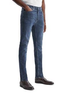 Reiss James Washed Jersey Slim Fit Jeans in Indigo