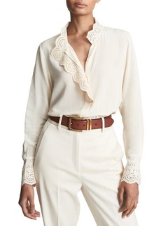 Reiss Jules Lace Placket Blouse in Cream at Nordstrom
