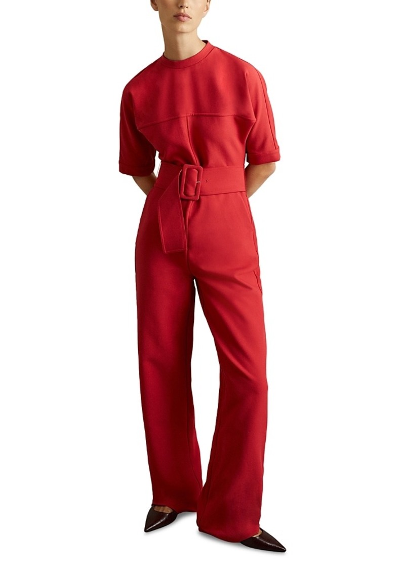 Reiss June Belted Workwear Jumpsuit