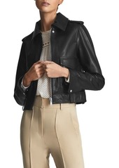 Reiss Kaja Leather Jacket in Black at Nordstrom