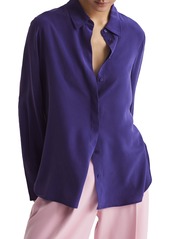 Reiss Kia Silk Button-Up Shirt in Purple at Nordstrom Rack