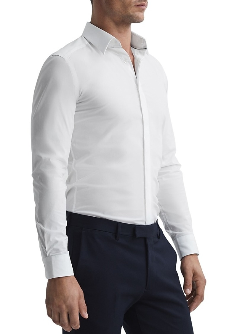 Reiss Kiana Long Sleeved Slim Stretch Button Down Shirt