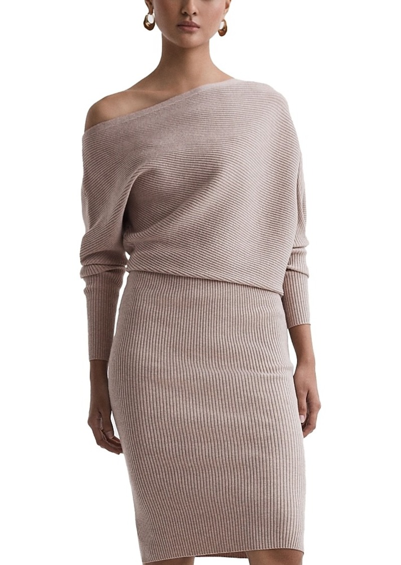 Reiss Lara Draped Knitted Bodycon Dress