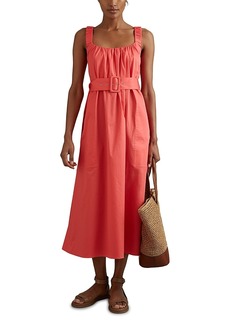 Reiss Liza Ruched Strap Midi Dress