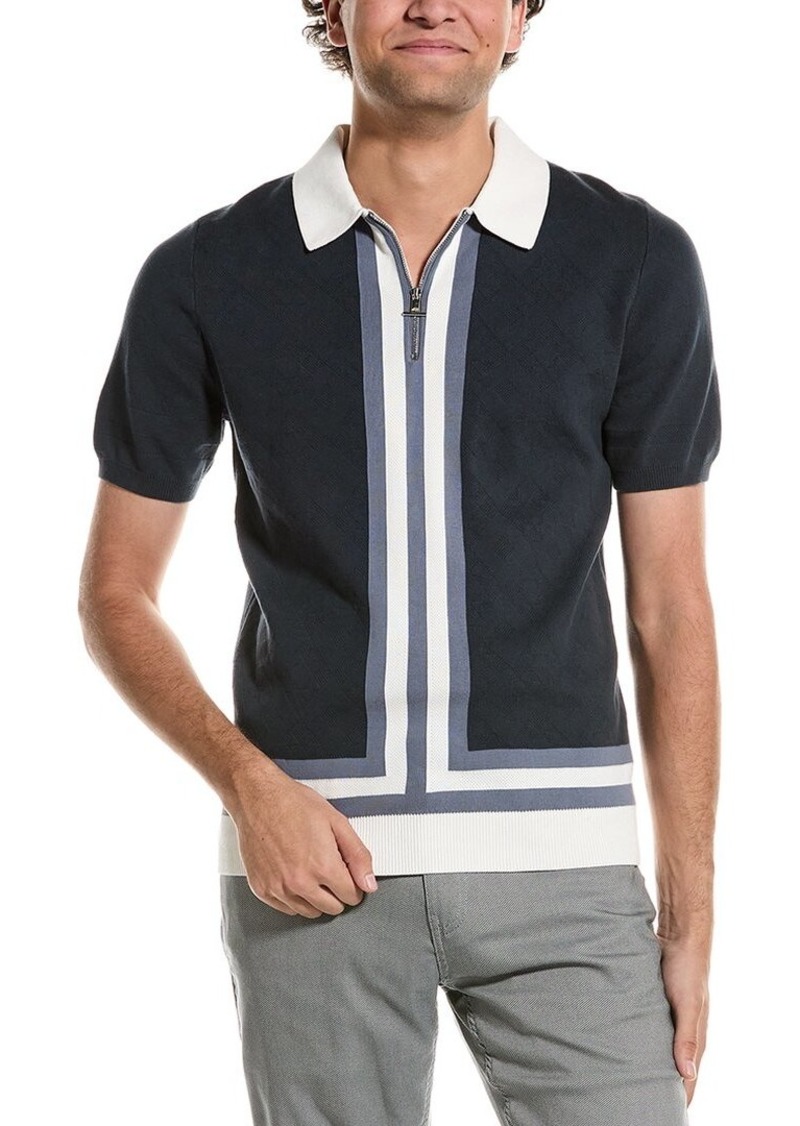 Reiss London Slim Fit 1/2-Zip Polo T-Shirt