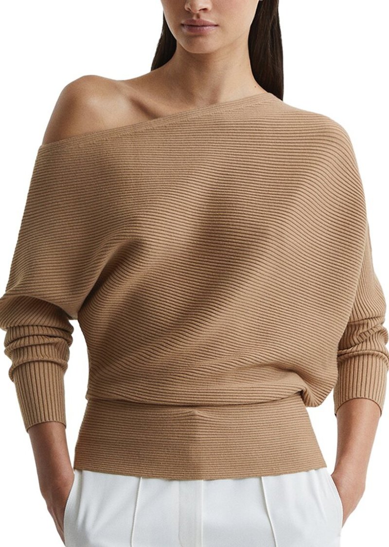 Reiss Lorna Asymmetric Drape Knitted Top