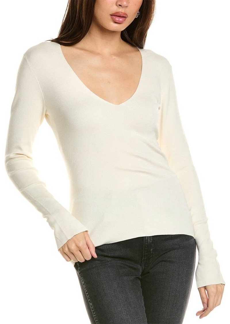 Reiss Madeleine Silk-Blend V-Neck Top