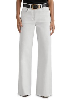 Reiss Maize Side Detail Flare Leg Jeans in White