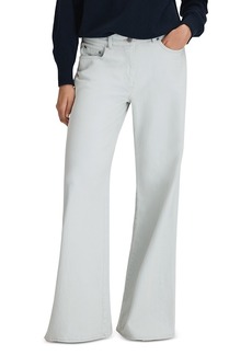 Reiss Maize Side Detail High Rise Flare Jeans in Light Blue