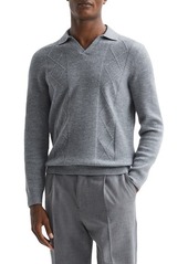 Reiss Malik Textured Wool Polo Sweater