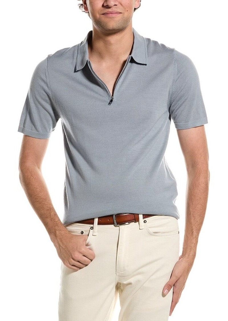 Reiss Maxwell Merino Wool 1/2-Zip Polo Shirt