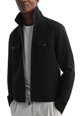 Reiss Medina Slim Fit Interlock Zip Front Jacket