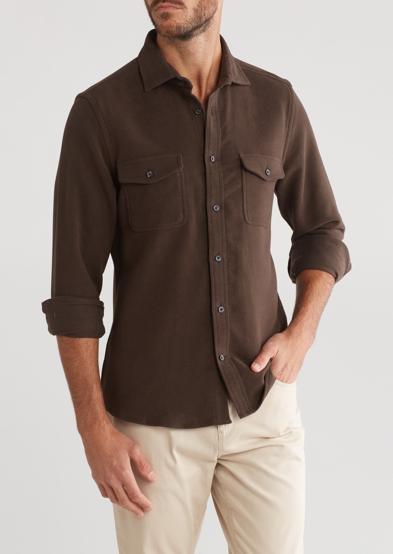 Reiss Miami Cotton Button-Up shirt in Chocolate at Nordstrom Rack