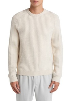 Reiss Millerson Textured Wool & Cotton Blend Crewneck Sweater