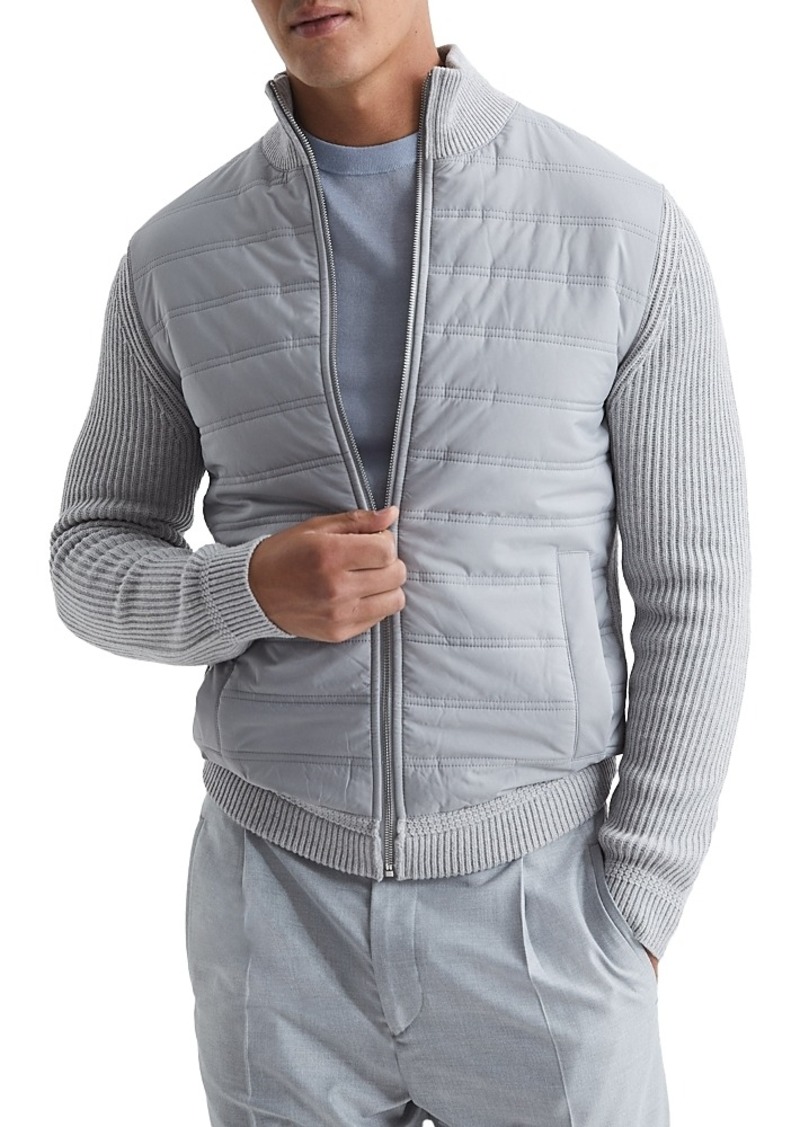 Reiss Trainer Mixed Media Zip Jacket