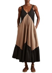 Reiss Natalia Colorblock Cotton Maxi Dress