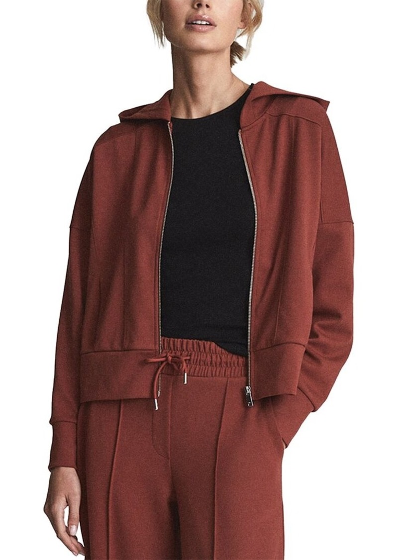 Reiss Nia Technical Jersey Zipped Hoodie