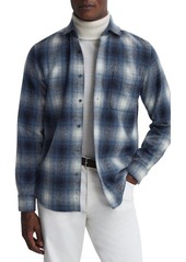 Reiss Novelli Plaid Wool Blend Button-Up Shirt