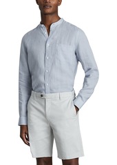 Reiss Ocean Long Sleeved Grandad Collar Regular Fit Button Down Shirt