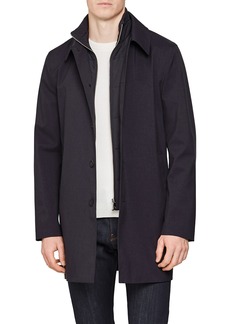 Reiss Perrin Mac Coat with Removable Neck Inset in Navy at Nordstrom