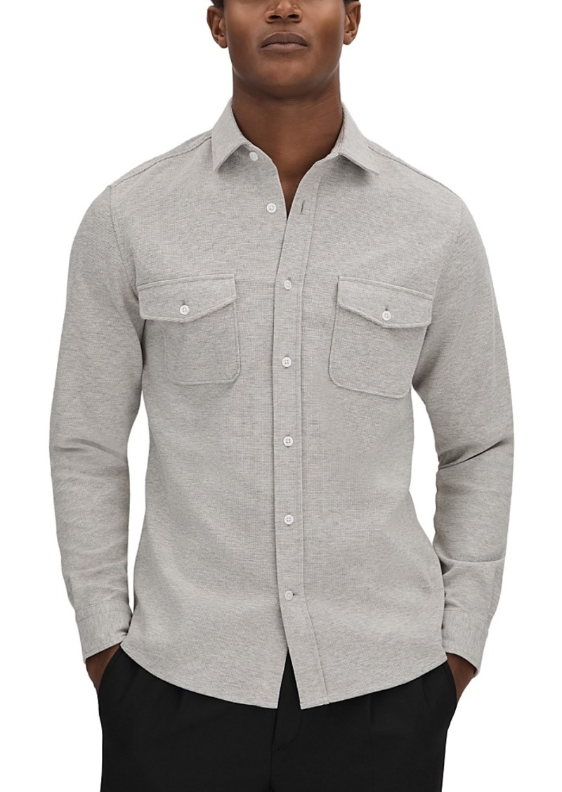 Reiss Raglan Long Sleeve Jersey Textured Shirt