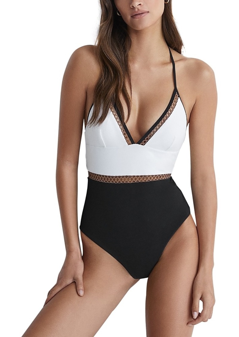 Reiss Ray Halter One Piece Swimsuit